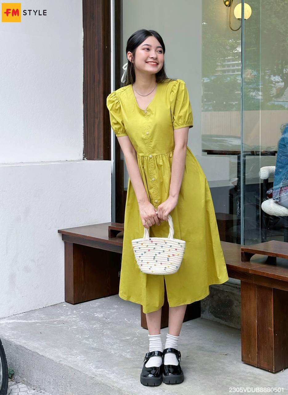 Váy Đầm Tay Bo Babydoll mầu xanh đậm cho Bé Gái Size 12kg  46kg M005 SORA  CHAN