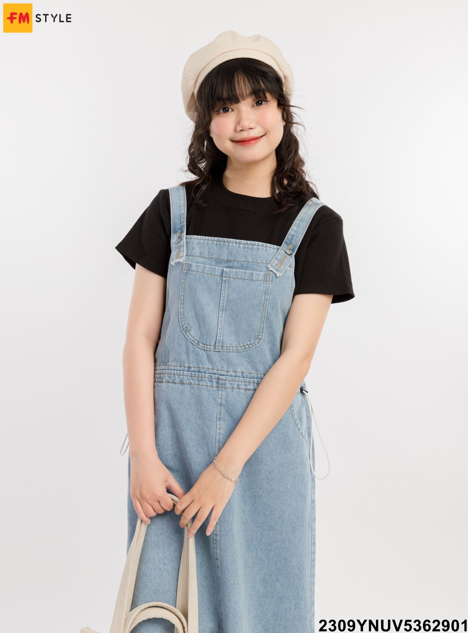 Mua ĐẦM YẾM JEAN 2 TÚI YẾM VÁY JEAN DÀI 2 TÚI XẺ TRƯỚC PHONG CÁCH HÀN QUỐC  - XANH - S tại SHOP THỜI TRANG 2N | Tiki