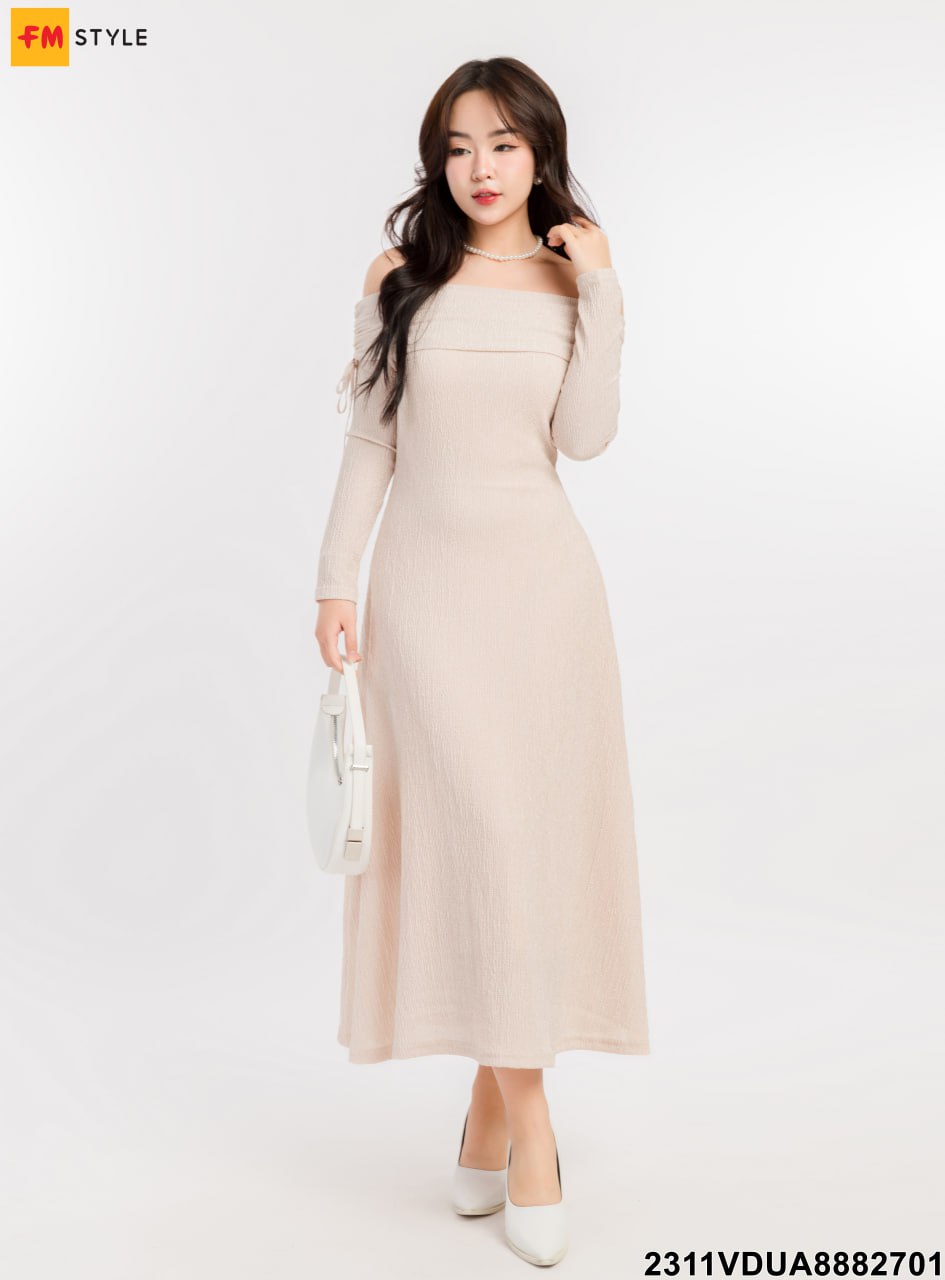 Váy Maxi Thun Tăm Xòe Dài Dáng Chữ A Mẫu Mới Sldcv49 - Diepchi Fashion